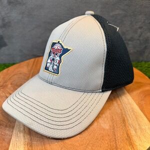 Minnesota Twins DQ Baseball Cap Mens One Size Fits Most Gray Mesh Trucker Hat